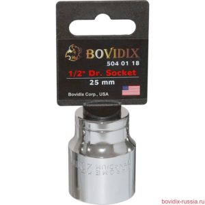 Торцевая головка Bovidix на 1/2", 6 граней, 25 мм, хромированная