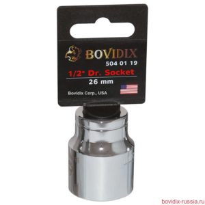Торцевая головка Bovidix на 1/2", 6 граней, 26 мм, хромированная