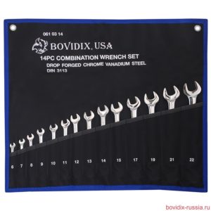 Набор комбинированных гаечных ключей Bovidix из легированной хромо-ванадиевой стали (Cr-V)