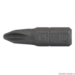 Бита крестообразная PH2 Bovidix (25 мм) из хромо-молибденовой легированной стали (Cr-Mo)